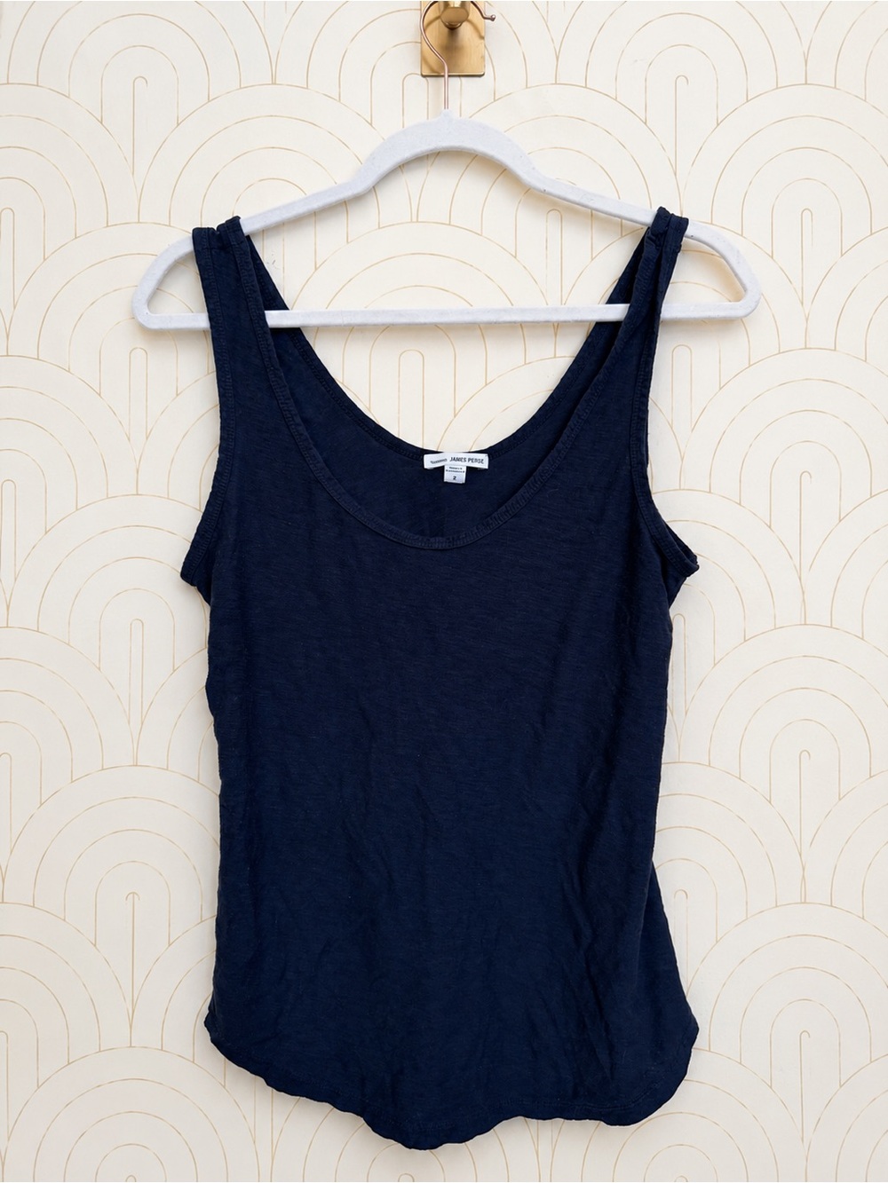 James Perse Navy Scoop Tank Top